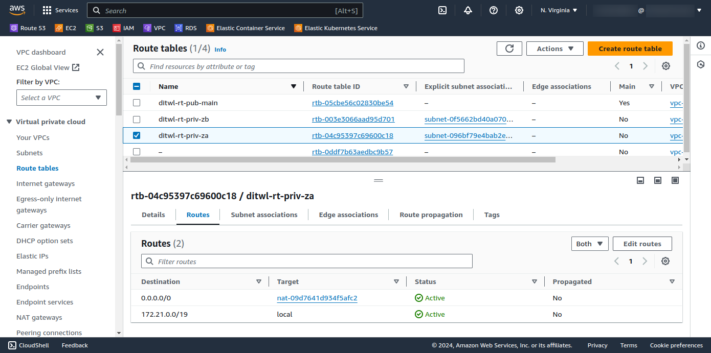 AWS Route Tables NAT Gateway