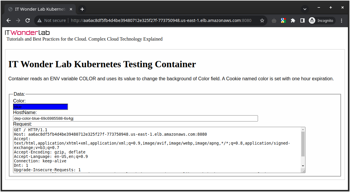 Terraform AWS EKS Cluster Deployment & Application Publishing through ALB 11 Terraform AWS EKS Color App Load Balancer